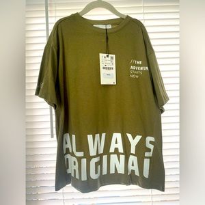 Zara Olive Green Boys Tee size 8